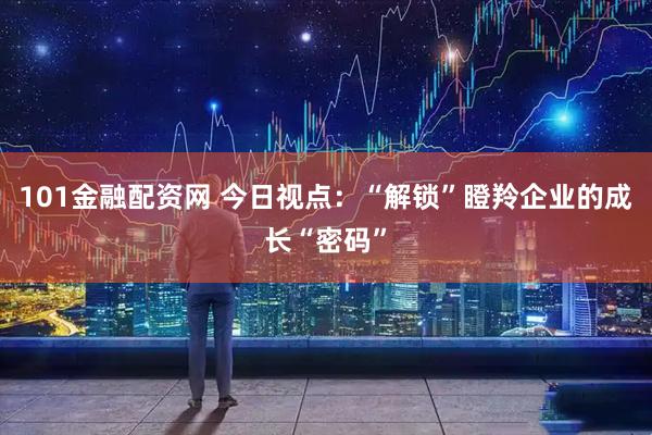 101金融配资网 今日视点：“解锁”瞪羚企业的成长“密码”